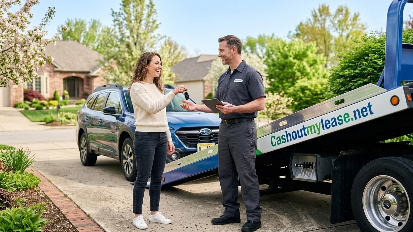 Handing over the keys to a leased car with CashOutMyLease